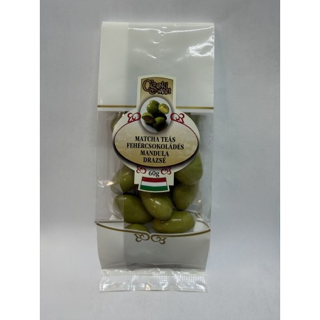 Fehércsokoládés Matcha Teás Mandula Drazsé - 60g
