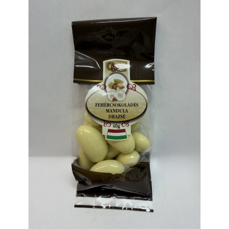 Fehércsokoládés Mandula Drazsé - 60g