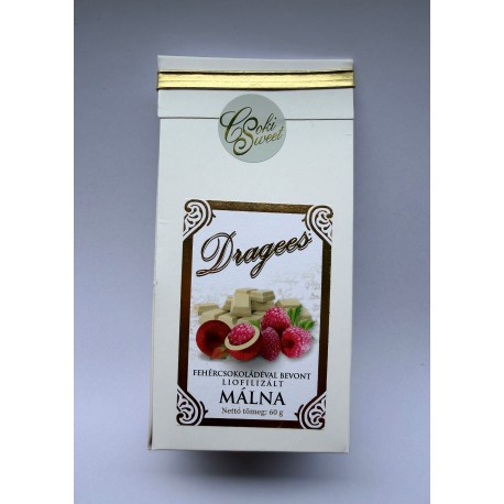 Fehércsokoládés Liofilizált Málna Drazsé - 60g